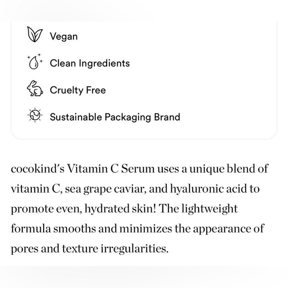 $10❤️‍🔥 Cocokind Vitamin C Serum w/ Sea Grape Caviar 🌊💧 NEW CLEAN BEAUTY - Picture 5 of 7